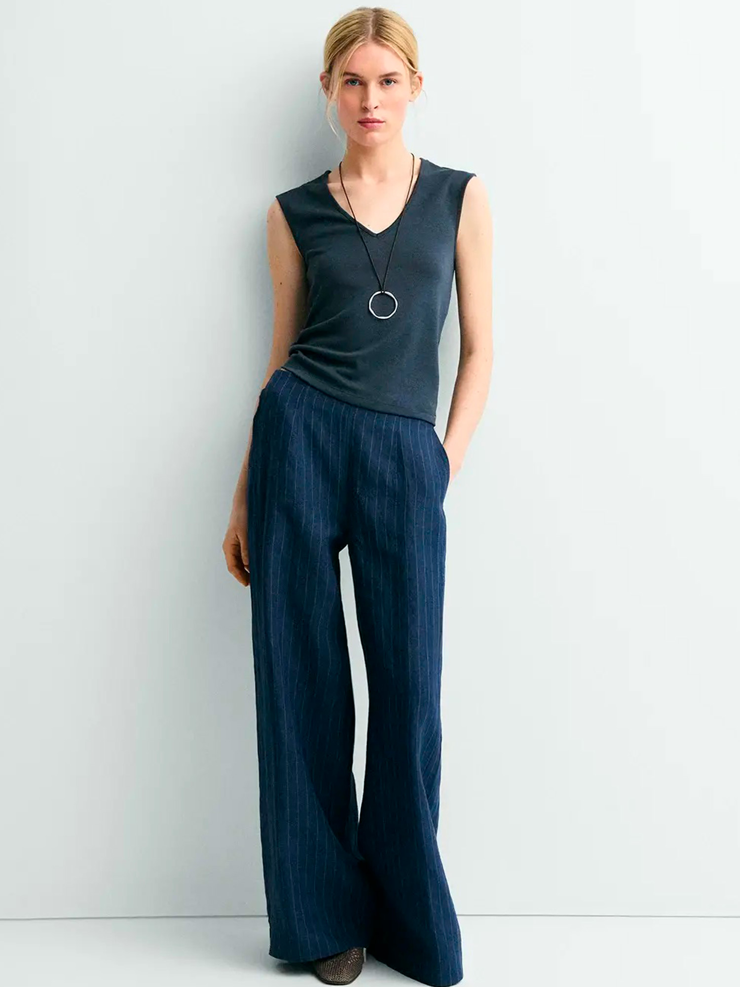 PANTALÓN YUKATA Lino Mujer Rayas ESEOESE